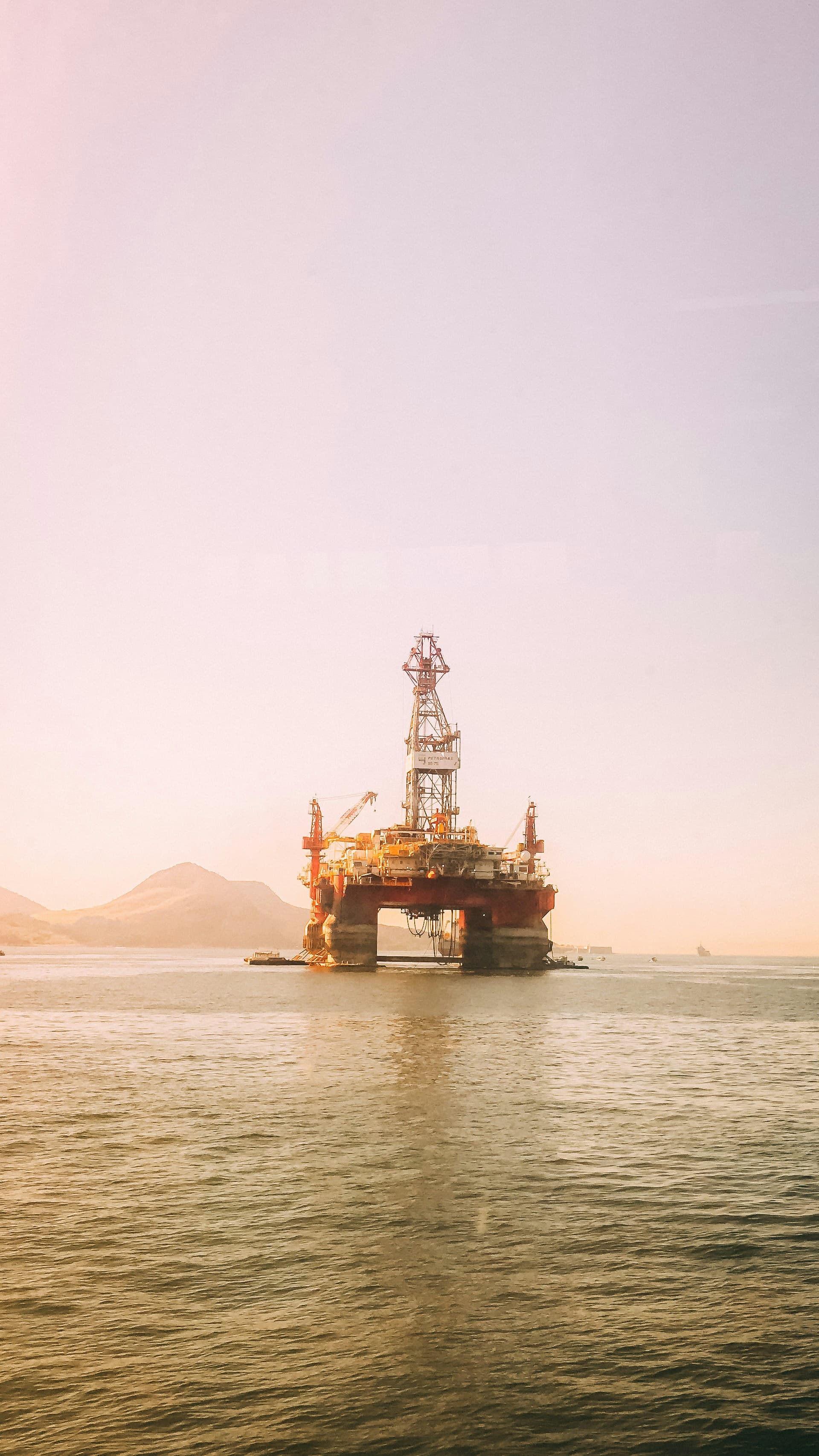 Offshore oil production platform at sea